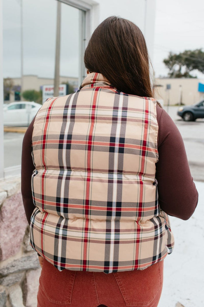 Autumn Stroll Plaid Vest - Macoma Boutique230 Outerwear