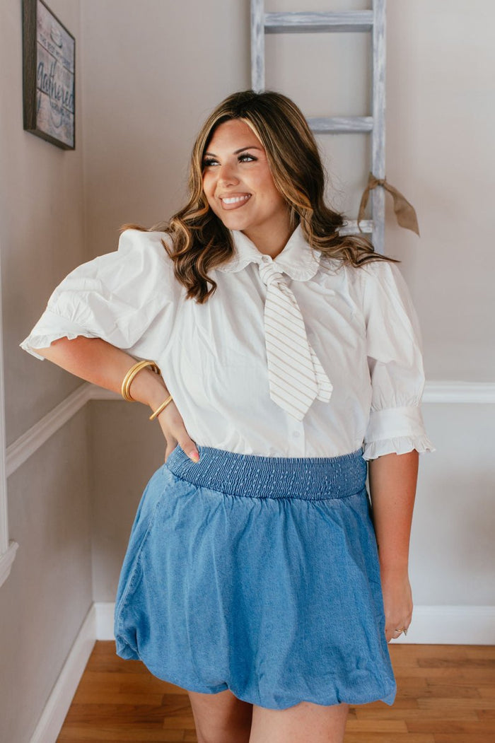 Clean Girl Classic Top In White - Macoma Boutique100 Short Sleeve
