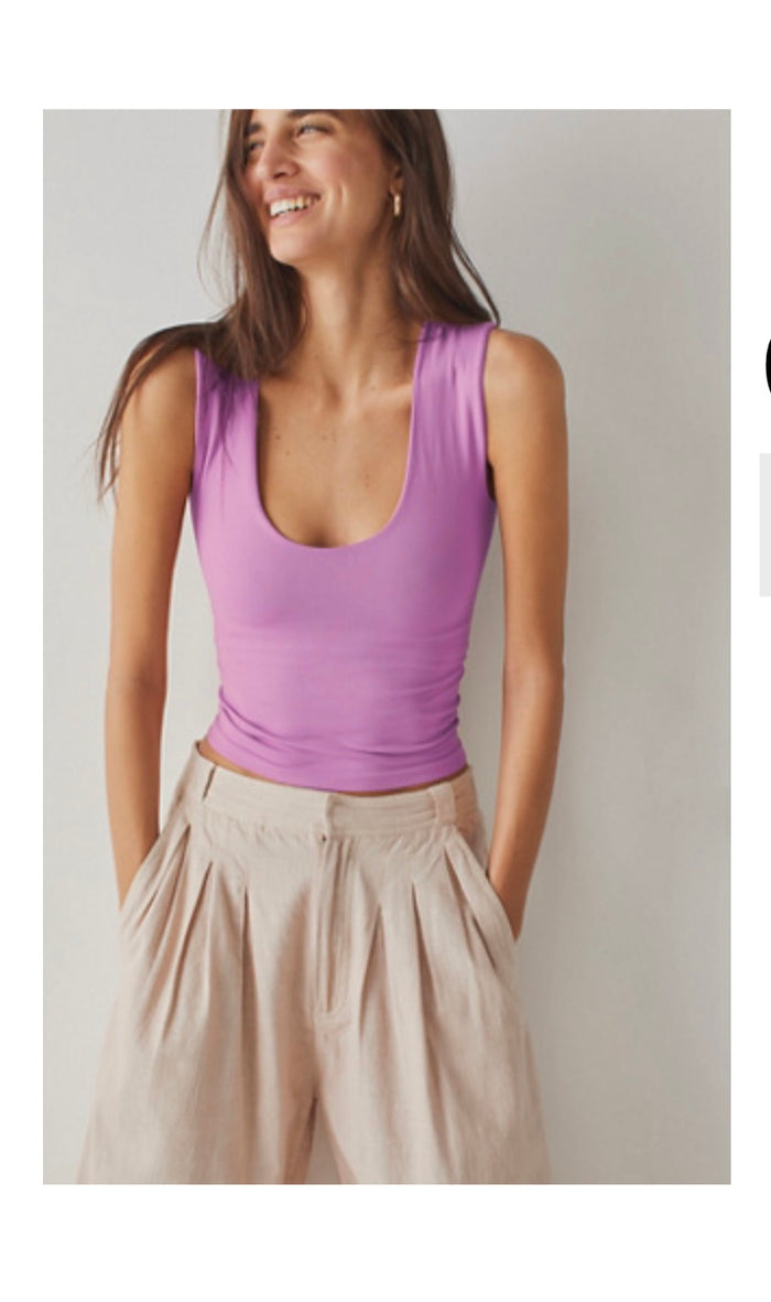 Clean Lines Muscle Cami - Pale Orchid FREE PEOPLE