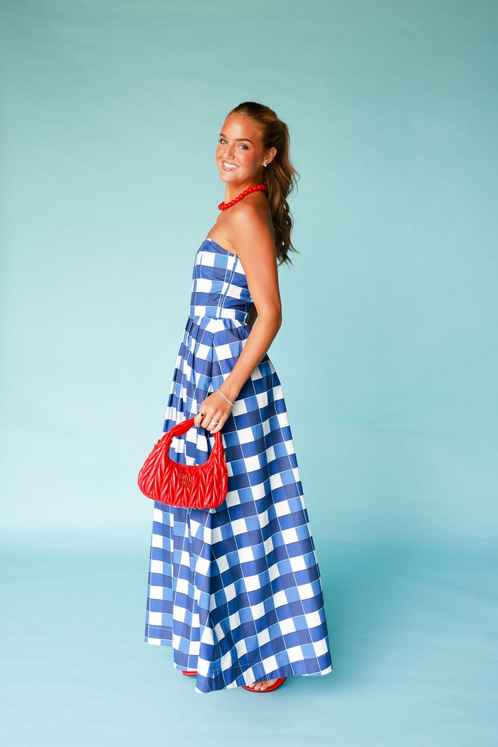 Connor Maxi Dress - Blue Buffalo Check