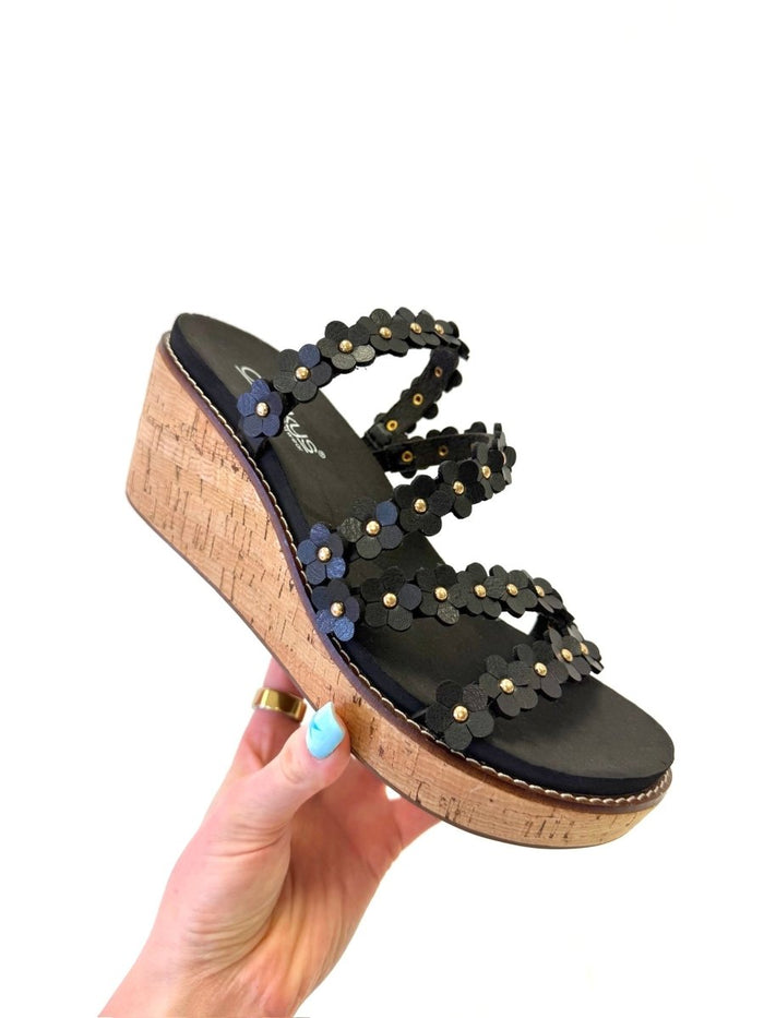 Corky's Black Let's Be Friends Wedges - Macoma Boutique302 Wedges & Heels
