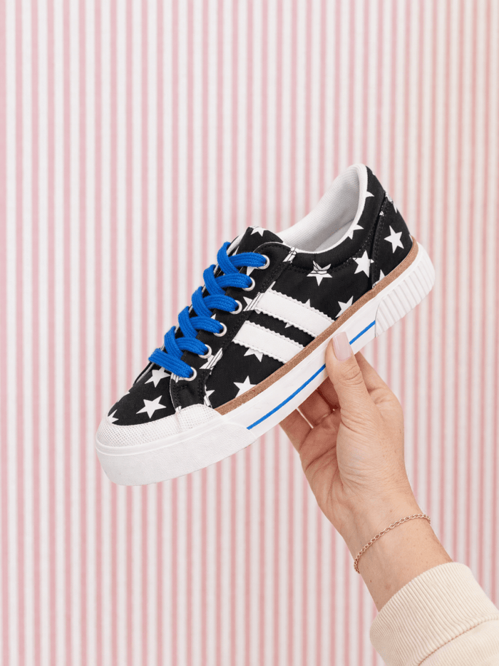 Corky's Black With Oversized Stars That's Her Sneakers - Macoma Boutique301 Sneakers
