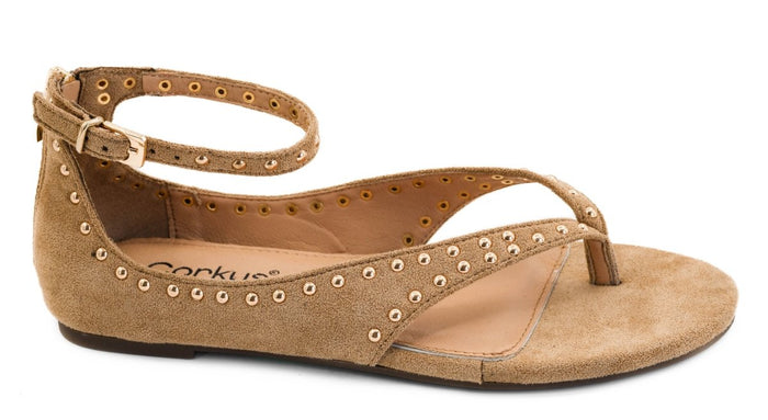Corky's Camel Faux Suede Don't Be Cringy Sandals - Macoma Boutique304 Sandals