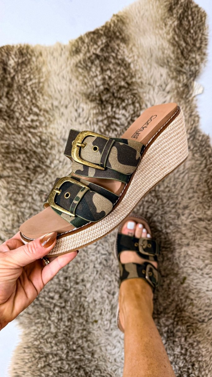 Corky's Camo Manifest Wedges - Macoma Boutique302 Wedges & Heels