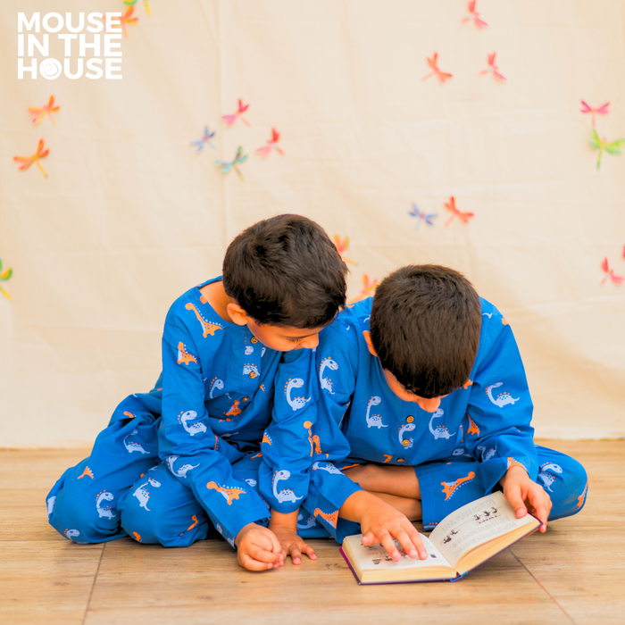 Dino Friends (Blue)- Unisex Nightdress