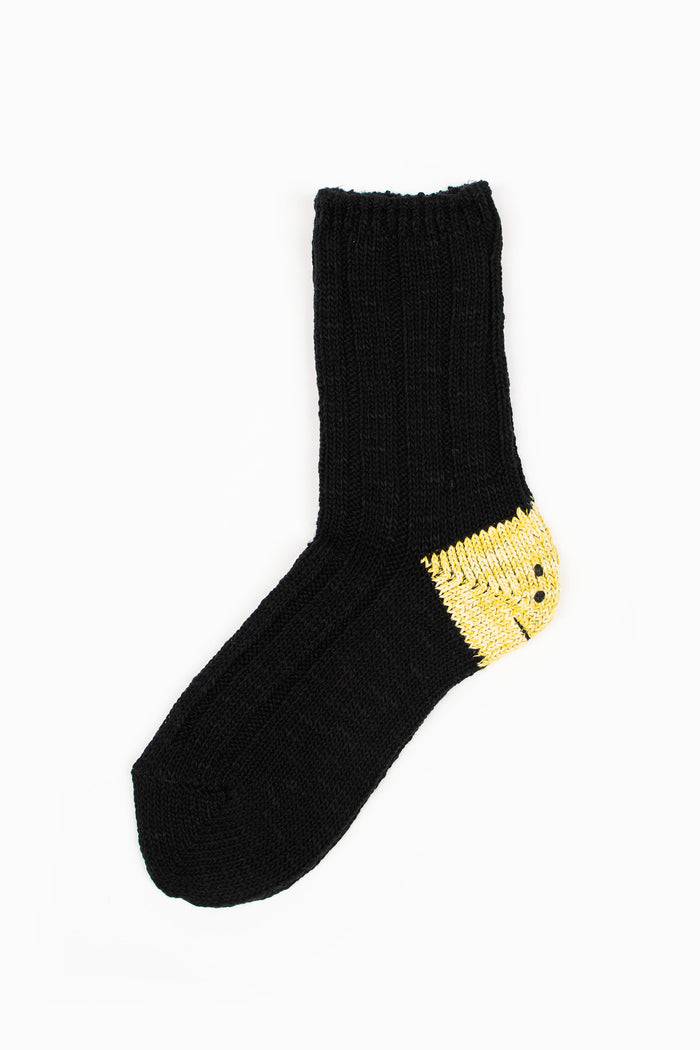 EK-1582XS Rainbowy Happy Heel Socks Black