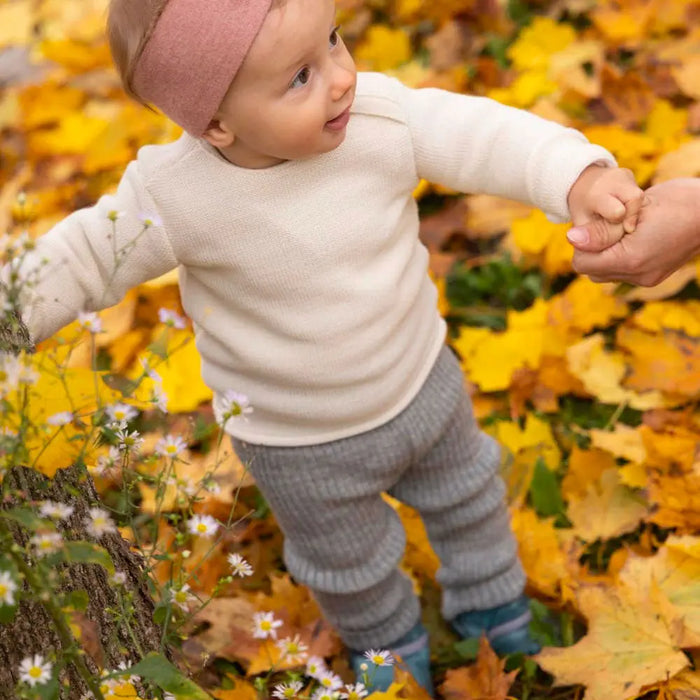 Leggings bébé en laine mérinos Disana - Cassis - Lilinappy