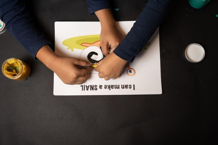Play Dough Mat | I can make a Snail | Reusable - Bombay Toy Company