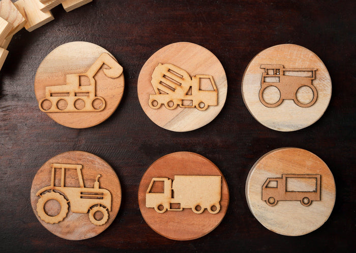 Play Dough Wooden Stamps | Construction Site - Bombay Toy Company