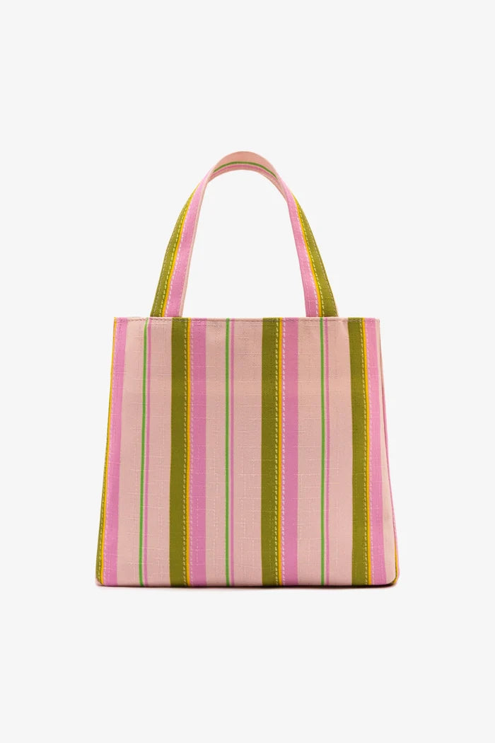 Poppy Mini Tote Bag In Tulip And Emerald Raffia Handbag Larroudé