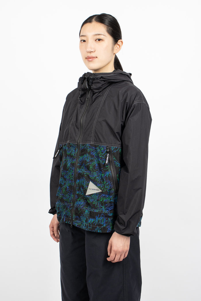 Printed Wind Jacket Black