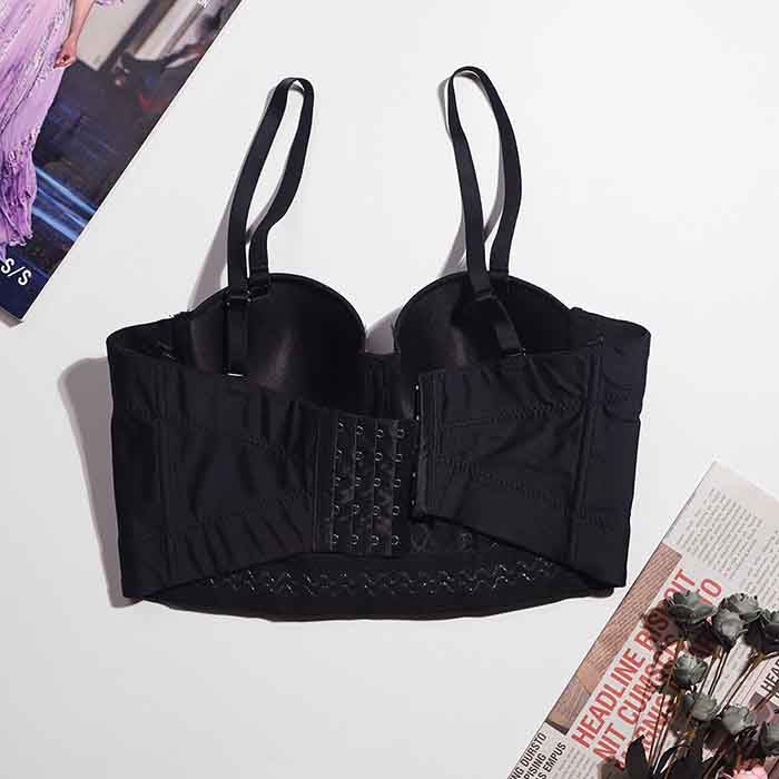 Sequin Push Up Bustier Crop Top Sexy Punk Corset Bra
