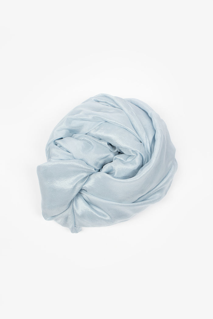 Silk Habotai Light Scarf Extra Pale Blue