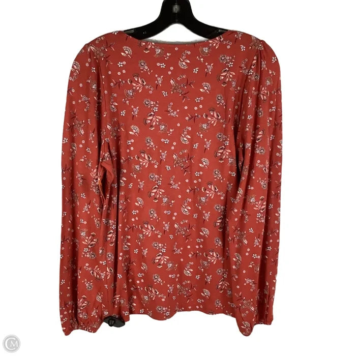 Top Long Sleeve By Lucky Brand In Orange, Size: S
