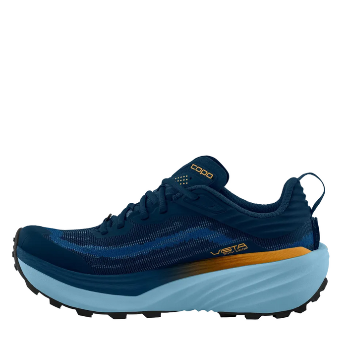 Topo Men's Vista Running Shoes in Navy/Orange SS26