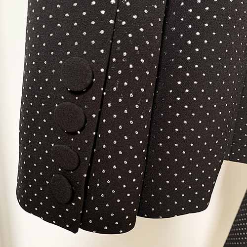Women Black Bling Bling Bra+ Blazer + Flare Trousers 3 Pieces Suit
