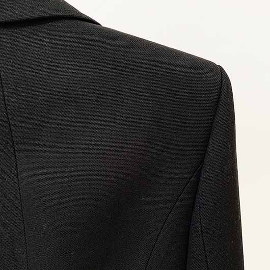 Women's Black Coat Double-Breasted Blazer Jacket With Beads