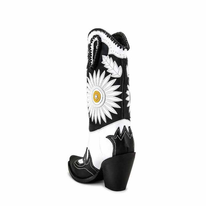 Women's Embroidered Cowboy Boots - Stylish Floral Design
