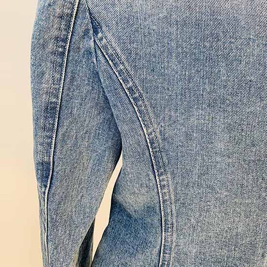 Women's Golden Lion Buttons Fitted Denim Blazer Jacket Blue