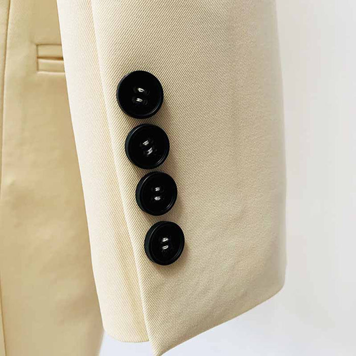 Women's Hollowed Suits Wide Leg Trouser Suit 2 Piece Pantsuits In Apricot