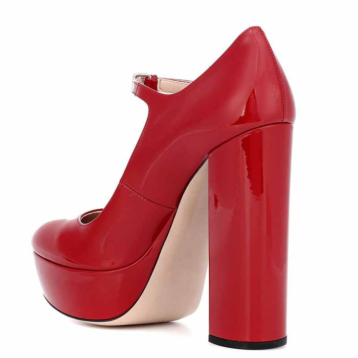 Womens Mary Jane Platform Heels Peep Toe Ankle Strap Pumps