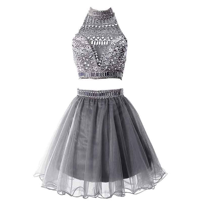 Women's Prom Dress Short For Juniors 2 Piece Cocktail Party Gown