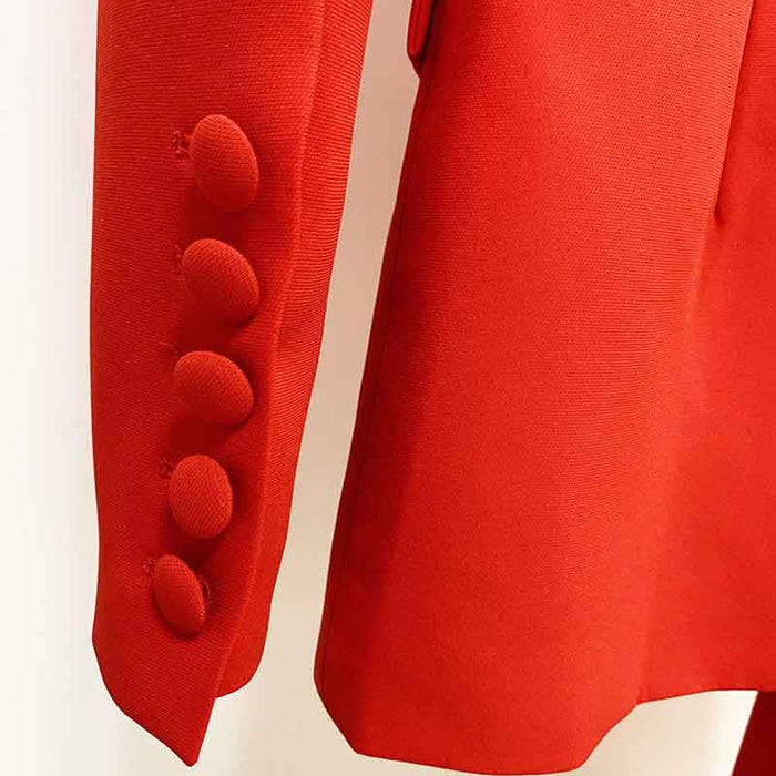 Women's Red Pantsuit Blazer+High Waisted Flare Pants Suit Wedding Pantsuit