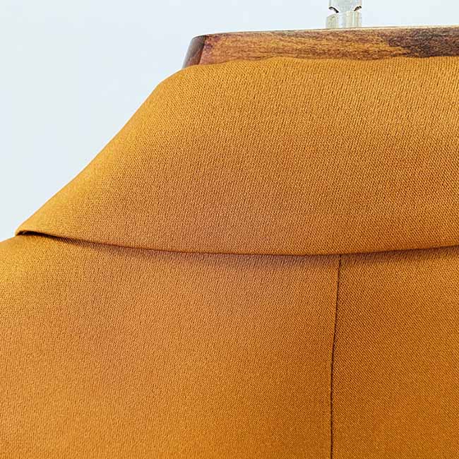 Women's Rust Pantsuit Double Breasted Button Blazer + Wide Trousers
