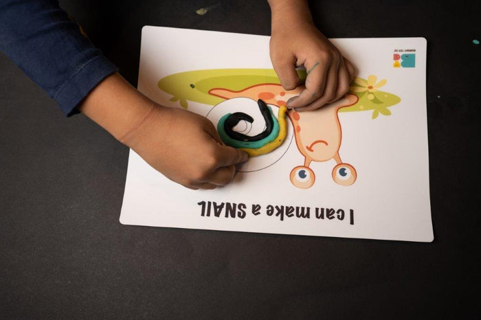 Play Dough Mat | I can make a Snail | Reusable - Bombay Toy Company