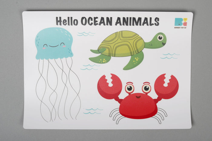 Play Dough Mat | Hello Ocean Animals | Reusable - Bombay Toy Company