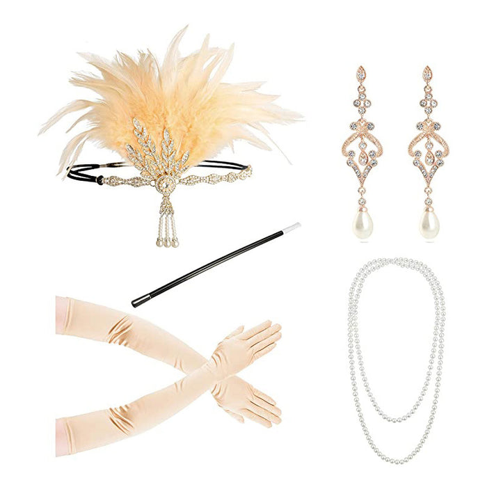 1920s Flapper Dress Accessories Gatsby Costume Accessories Set 20s