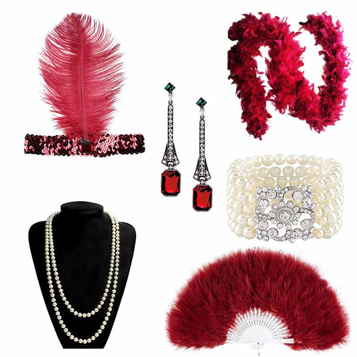 1920s Flapper Dress Accessories Gatsby Costume Accessories Set 20s