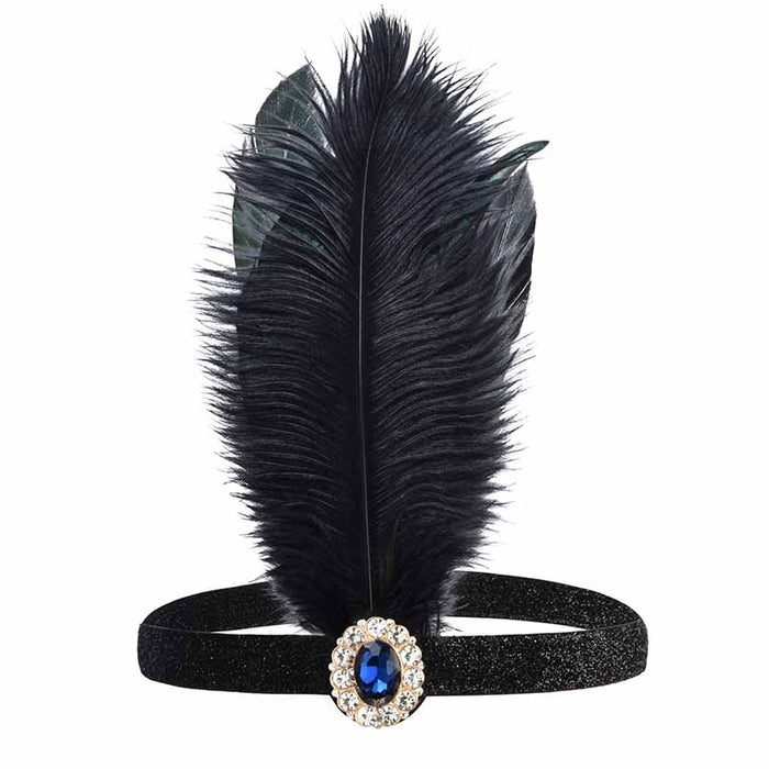 1920s Flapper Feather Headband Gatsby Headpiece Necklace Earrings