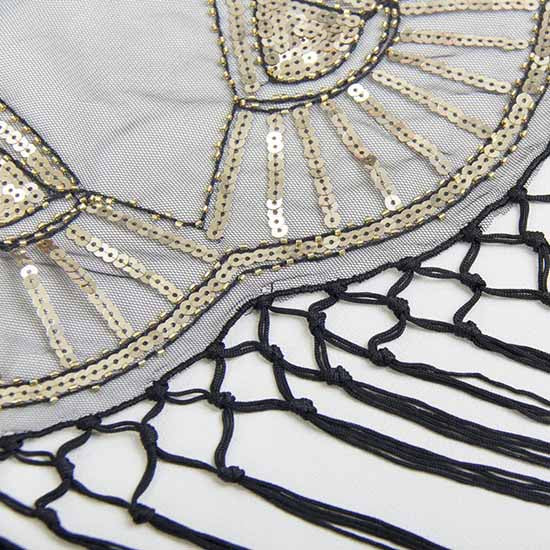 1920s Sequin Beaded Shawl Wraps Fringed Evening Cape Scarf for Wedding