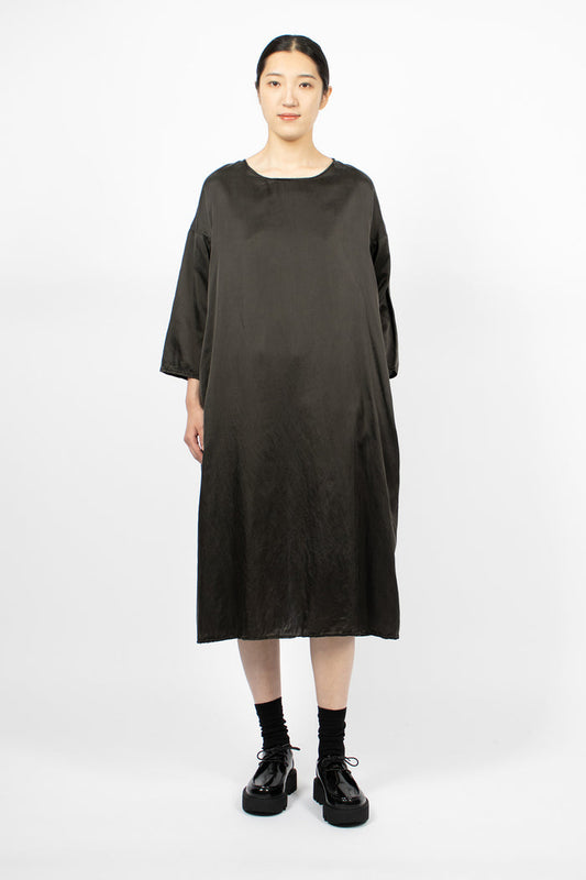 31_229 Simple Silk Dress Brown