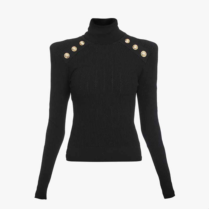 6 Colors High Collar Sweater Women Wool Blended Slim Fit Top