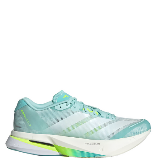 adidas Women's Boston 13 Running Shoes in Semi Flash Aqua/Zero Metalic/Lucid Lemon AW25