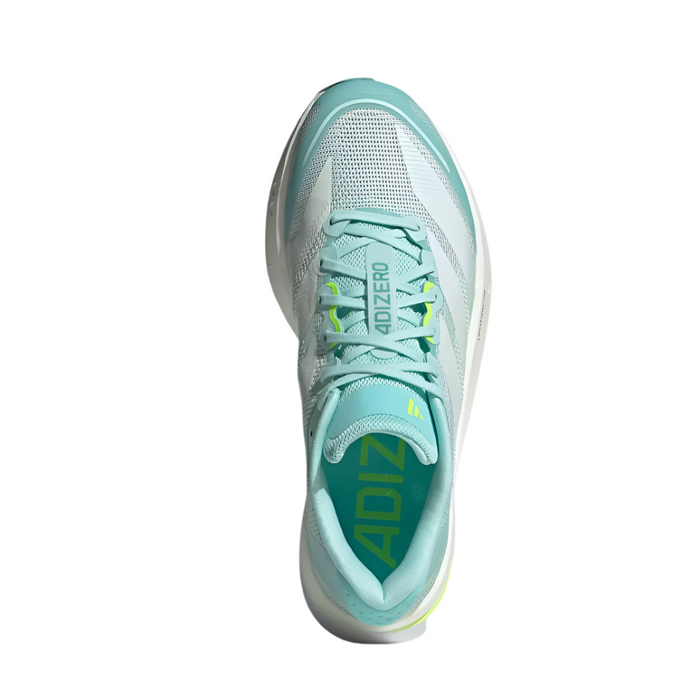 adidas Women's Boston 13 Running Shoes in Semi Flash Aqua/Zero Metalic/Lucid Lemon AW25