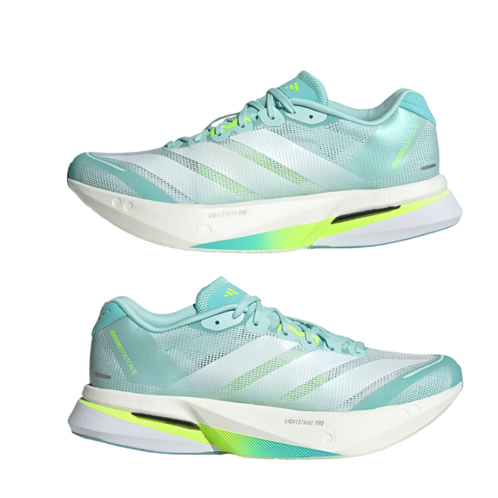 adidas Women's Boston 13 Running Shoes in Semi Flash Aqua/Zero Metalic/Lucid Lemon AW25