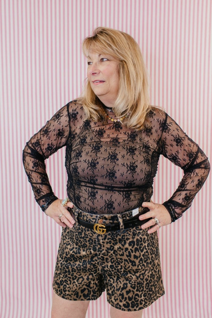 After Dark Lace Top In Black - Macoma Boutique120 Long Sleeve