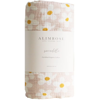 Alimrose Muslin Swaddle — Large Daisies