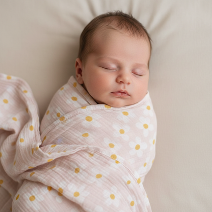 Alimrose Muslin Swaddle — Large Daisies