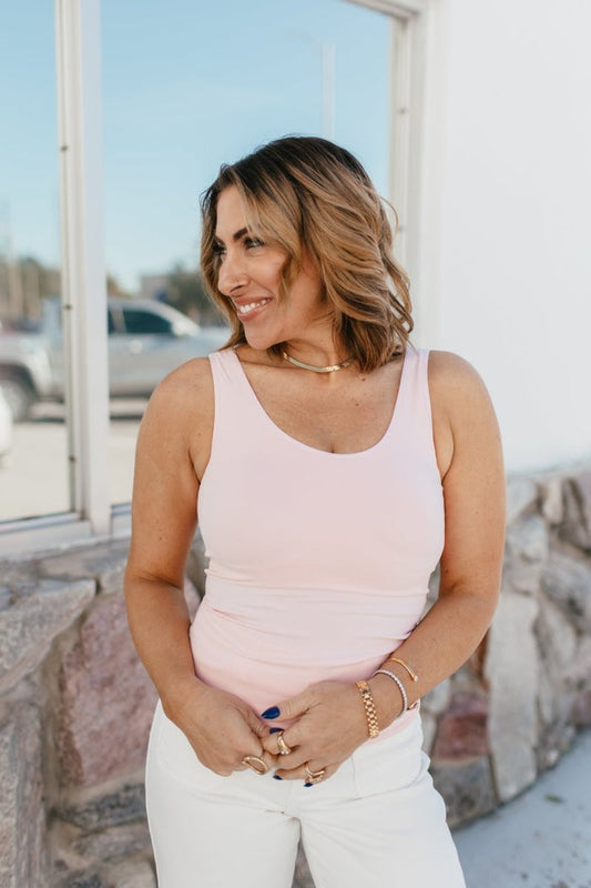All In One Reversible Tank In Pink - Reg & Curvy - Macoma Boutique110 Tanks