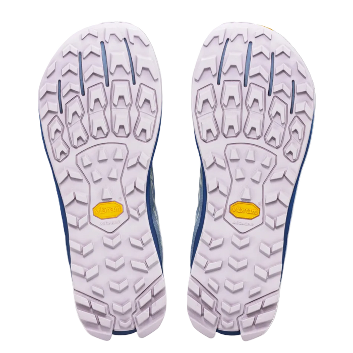 Altra Women's Lone Peak 9+ Trail Running Shoes in Rain Washed/Oceana/Orchid Ice, outsole view