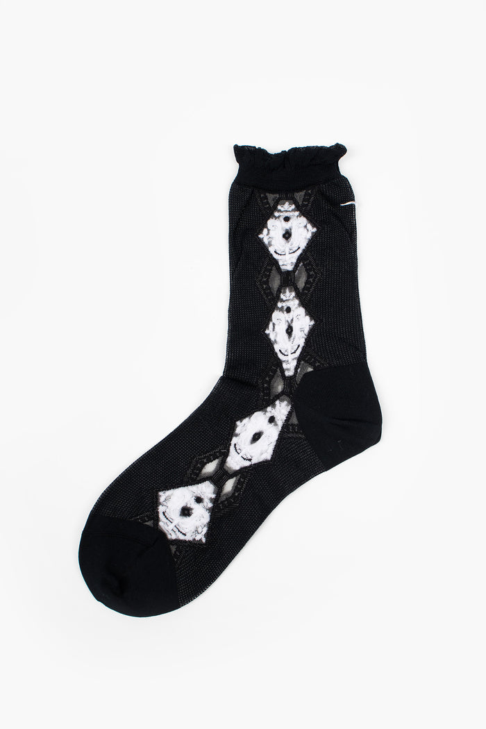 AM-796 Tulipomania Socks Black/White