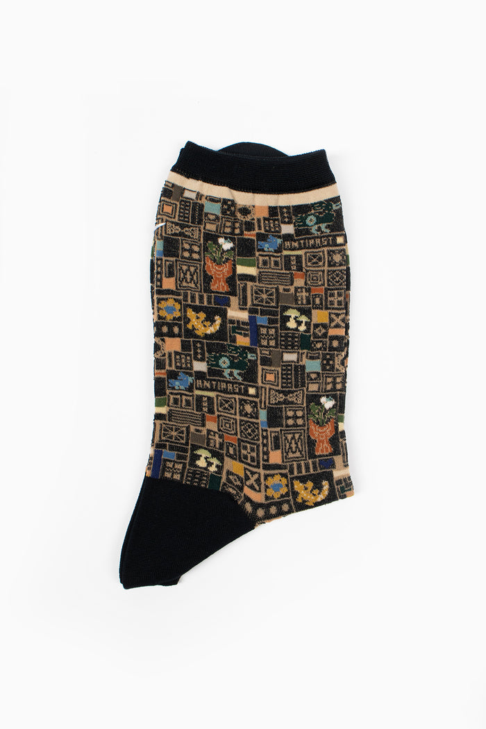 AM-803 Mosaic Tiles Socks Black