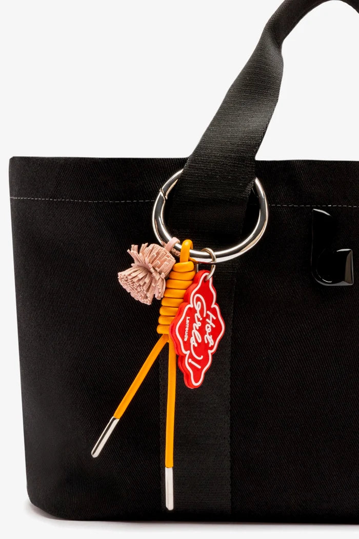 Americana Tote Bag In Black Denim Handbag Larroudé