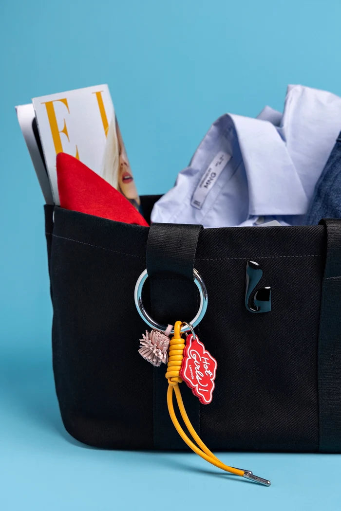 Americana Tote Bag In Black Denim Handbag Larroudé