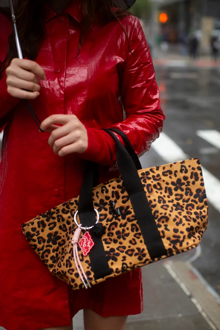 Americana Tote Bag In Leopard Jacquard Handbag Larroudé