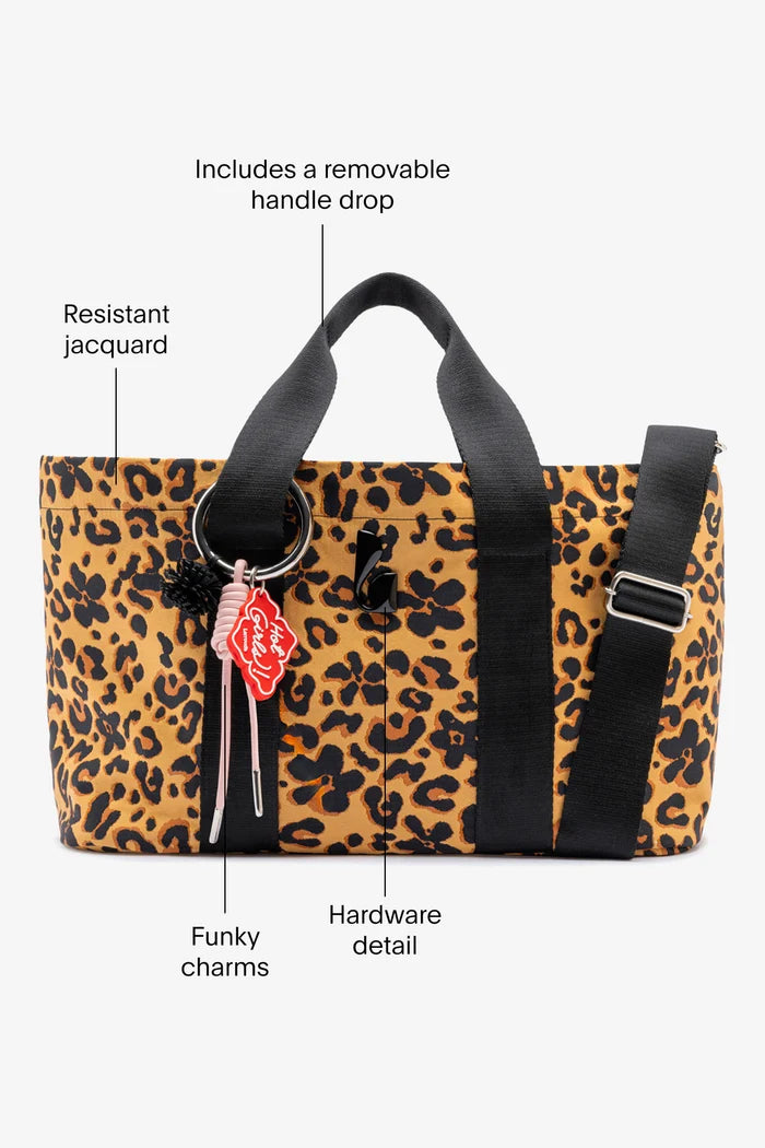 Americana Tote Bag In Leopard Jacquard Handbag Larroudé